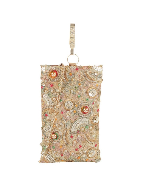 

Metro Women Gold Embroidered Mobile Pouch