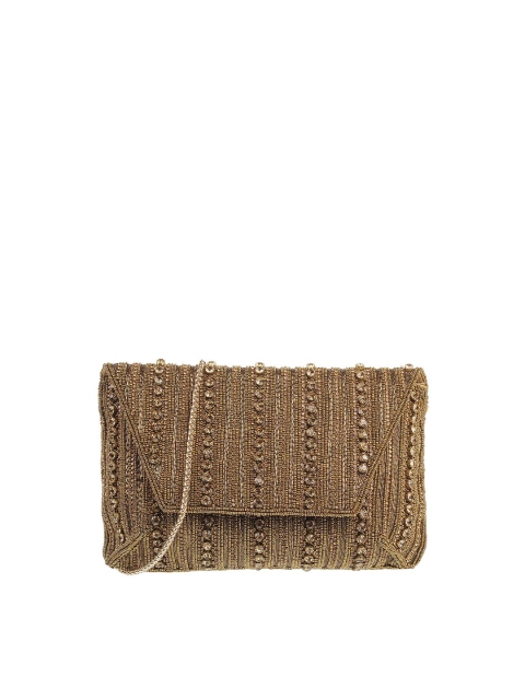

Metro Woman Gold-Toned Embellished Envelope Clutch