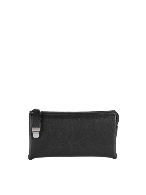 

Metro Women Black Solid Purse With Buckle Detailing