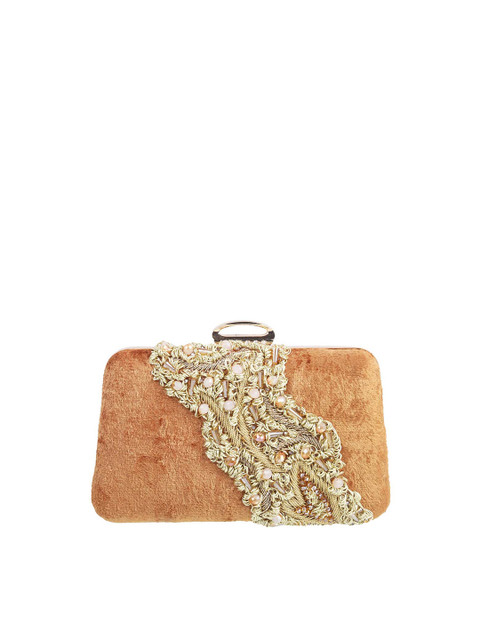 

Metro Women Gold-Toned Embellished Box Clutch
