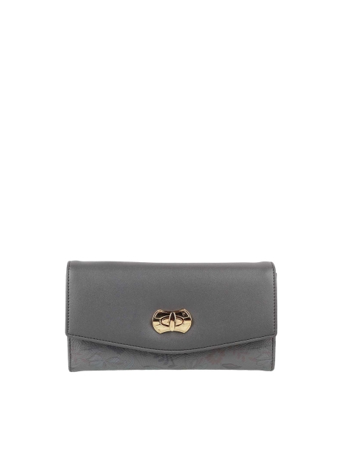 

Metro Women Grey Floral Textured Envelope