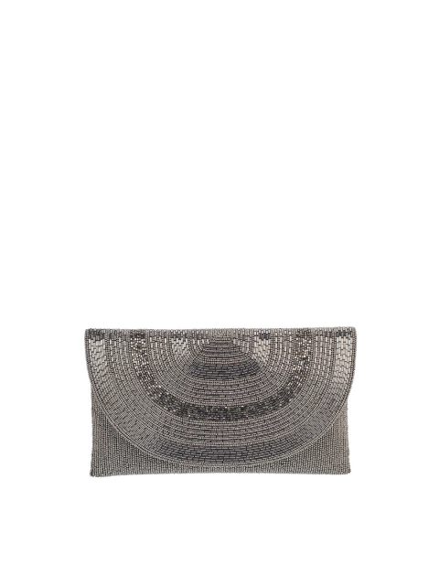 

Metro Women Grey Embellished Envelope Clutch