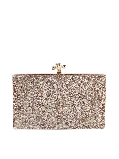 

Mochi Woman Gold-Toned & Brown Textured Box Clutch