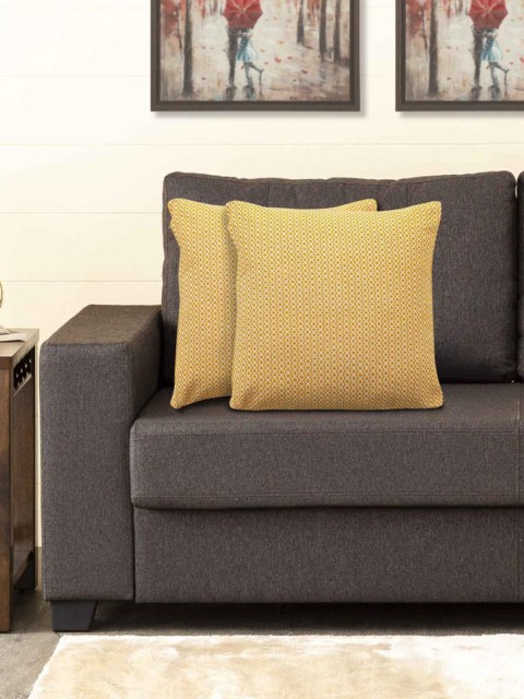 

Home Centre Yellow Set of 2 Garnet Dobyy Cotton Square Cushion Covers