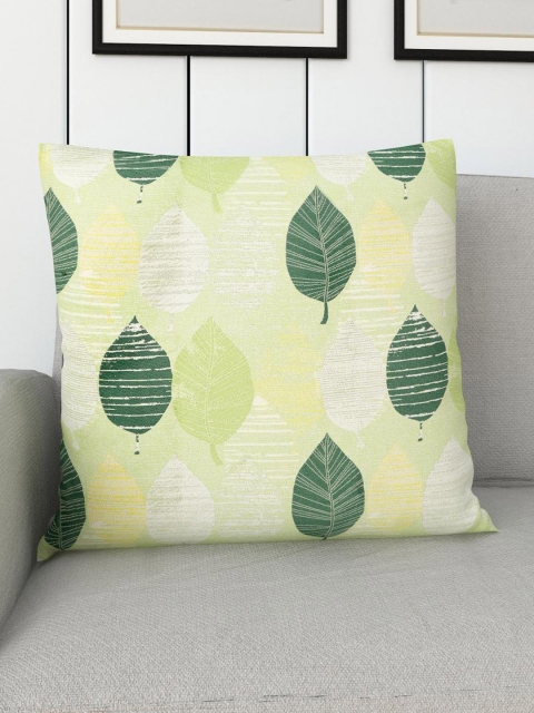 

Home Centre Green & White Floral Printed Cotton Square Cushion Cover