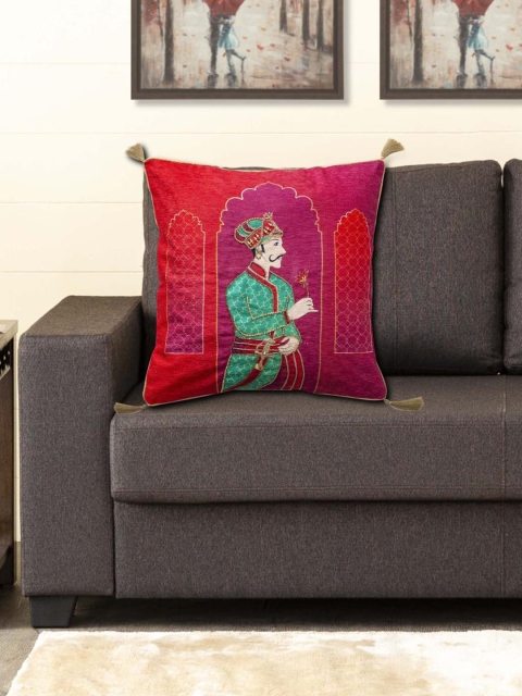 

Home Centre Red & Green Embellished Square Cushion Cover