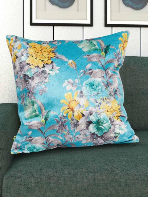 

Home Centre Blue & Yellow Floral Printed Square Cushion Cover