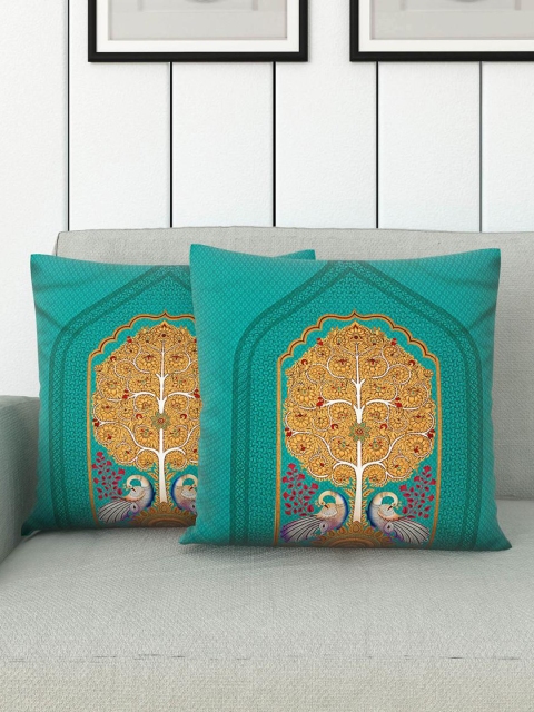 

Home Centre Multicoloured Set of 2 Ethnic Printed Square Cushion Covers, Multi