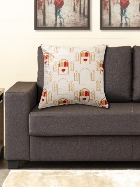 

Home Centre Off White & Brown Geometric Square Cushion Covers