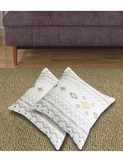 

Home Centre White & Yellow Geometric Square Cushion Covers