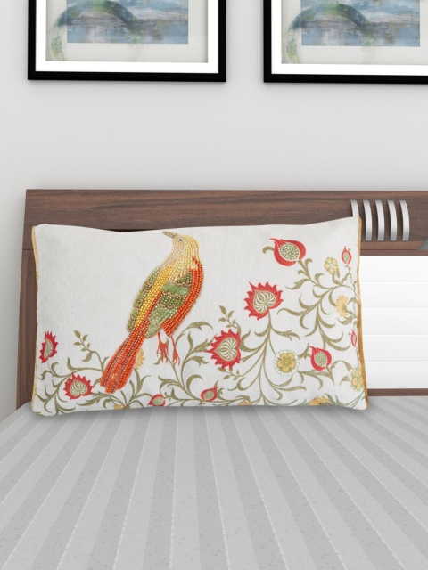 

Home Centre White & Orange Floral Rectangle Cushion Covers