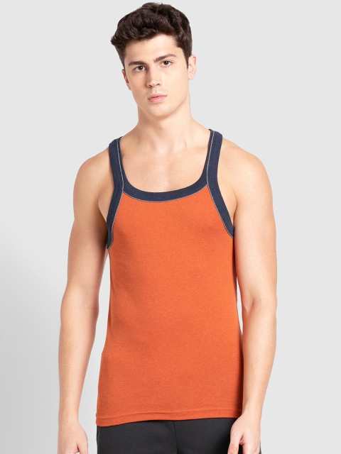 

Jockey Men Orange Solid Pure Super Combed Cotton Innerwear Vest US54-0105-ATGML