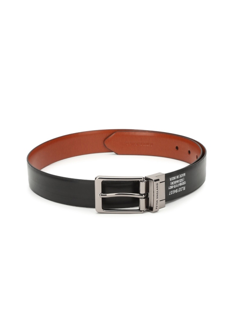 

Peter England Men Black Solid PU Reversible Belt