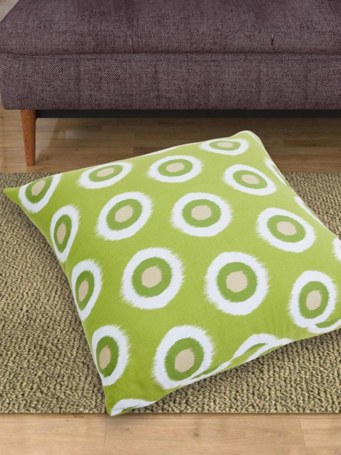 

Home Centre Green & White Printed Cotton Ebony Cuba Filled Cushion