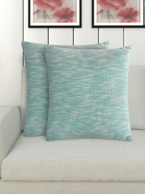 

Home Centre Set Of 2 Blue Textured Filled Cushions