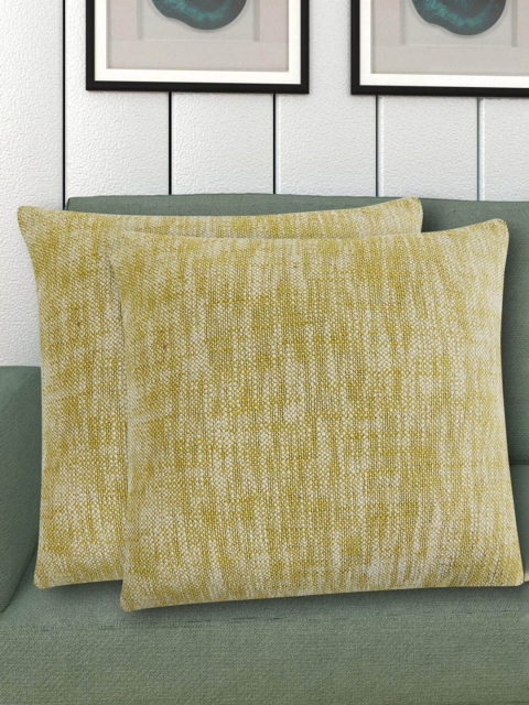 

Home Centre Set Of 2 Beige Printed Ebony Melange Textured Filled Cushions