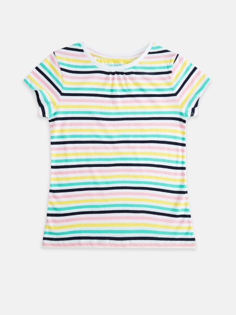 

Pantaloons Junior Girls Multicoloured Striped T-shirt, Multi