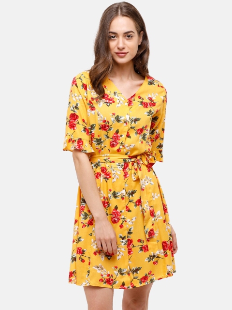 

Double Two Women Yellow & Red Floral Dress