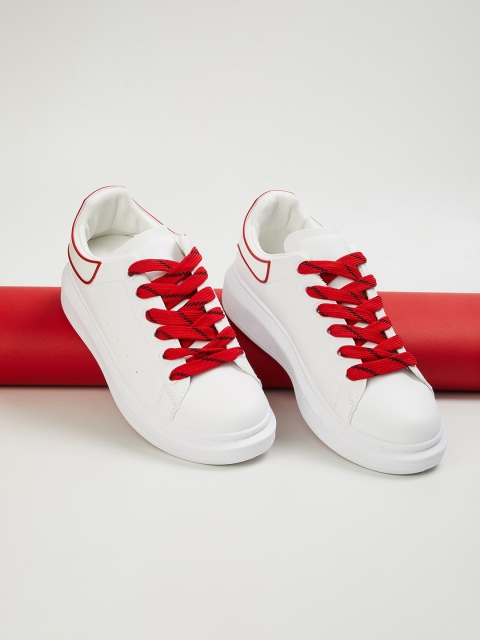 

Ginger by Lifestyle Women White & Red Sneakers