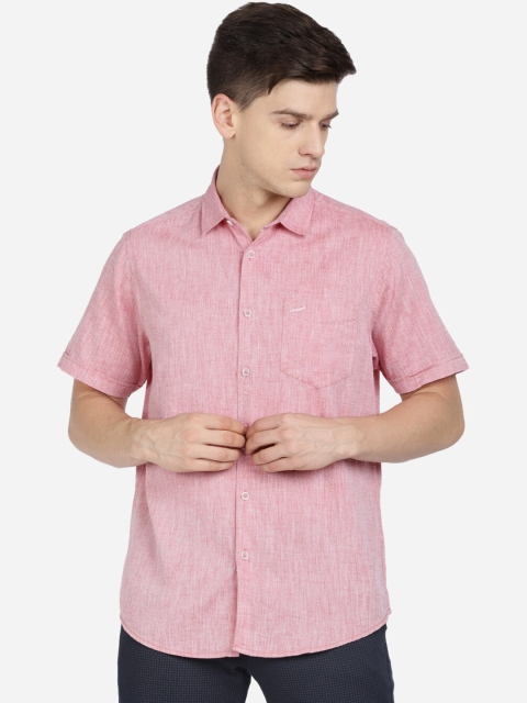 

Crocodile Men Pink Opaque Casual Shirt