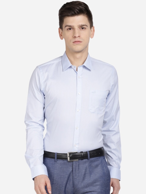 

Crocodile Men Blue Slim Fit Opaque Striped Formal Shirt