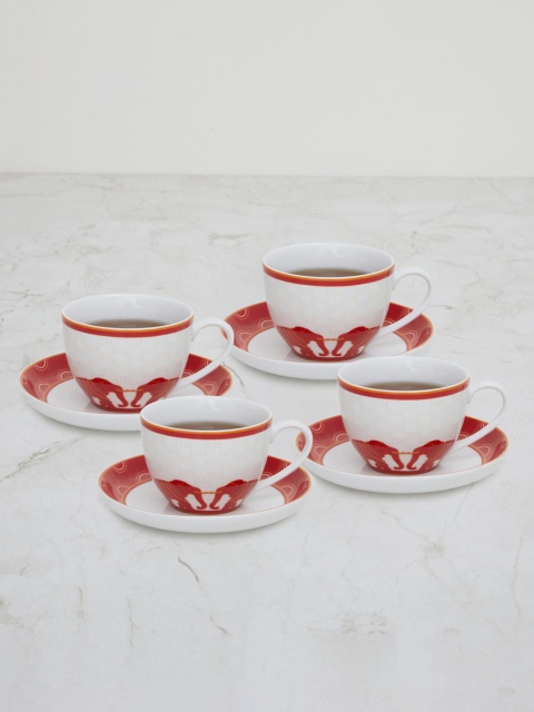 

Home Centre White & Red 8-Pieces Elephant Printed Cup And Saucer Set
