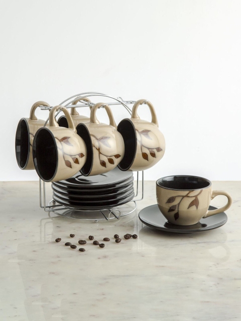 

Home Centre Brown 13-Pieces Printed Caraway Cup & Saucer Set