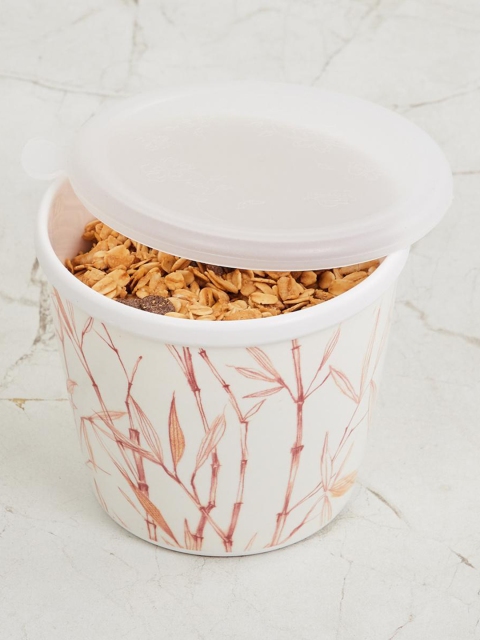 

Home Centre White & Red Meadows Madora Printed Melamine Canister