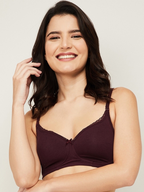 

Ginger by Lifestyle Burgundy T-shirt Bra Lightly Padded-8903735399284