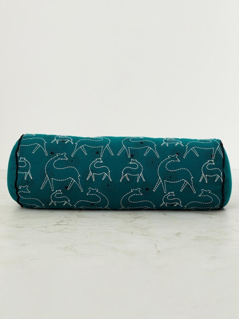 

Home Centre Blue Brindavan Printed Filled Bolster Pillow