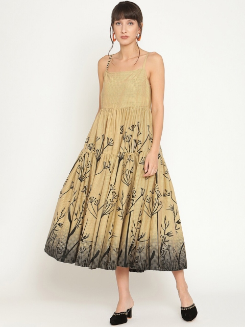 

Abhishti Yellow & Black A-Line Dress