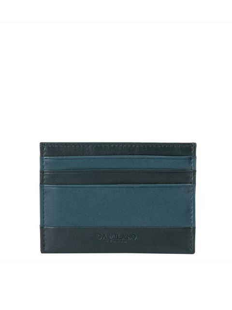 

Da Milano Adult Sea Green Colourblocked Leather Card Holder