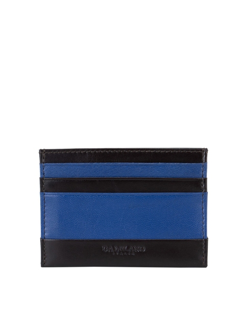 

Da Milano Unisex Black & Blue Leather Card Holder