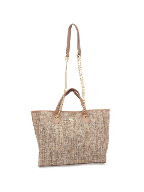 

Globus Beige Textured PU Oversized Structured Handheld Bag