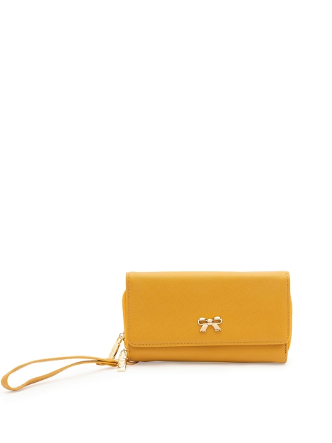 

Globus Mustard Textured PU Structured Handheld Bag with Tasselled