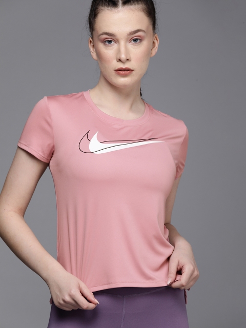 

Nike Pink & White AS Dri-Fit Swoosh Run Short Sleeve Running Top