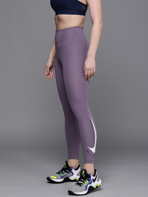 

Nike Women Purple Dri-FIT Swoosh 7/8th-Length Running Tights