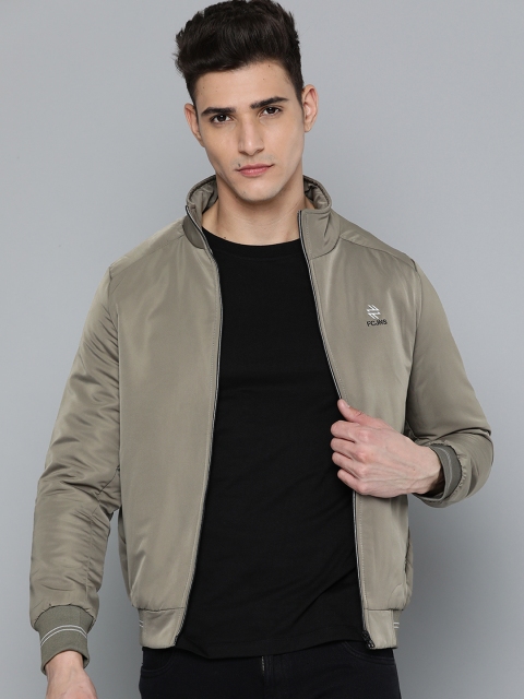 

Fort Collins Men Grey Solid Bomber Jacket