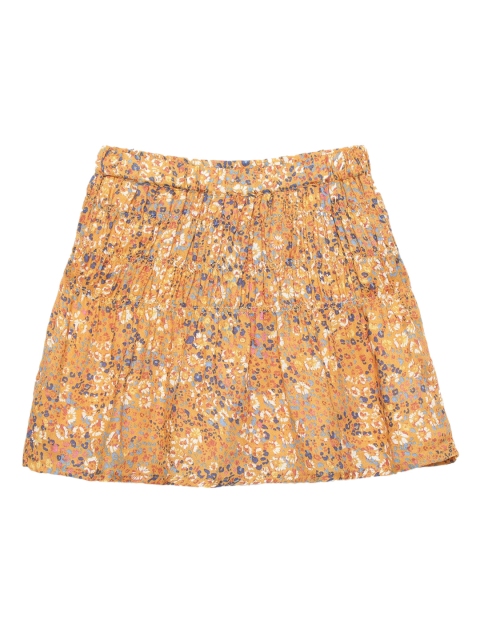 

UNDER FOURTEEN ONLY Girls Yellow & Blue Printed Flared Pure Cotton Skirt