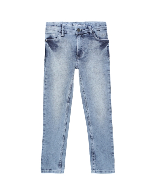 

UNDER FOURTEEN ONLY Boys Blue Slim Fit Heavy Fade Jeans