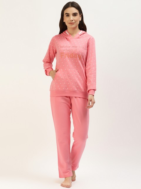 

MADAME M SECRET Women Pink Printed Pyjama Set