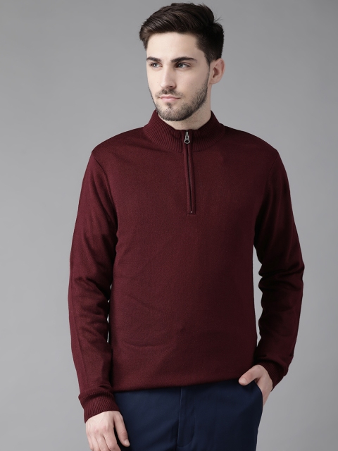 

Van Heusen Men Maroon Solid Formal Pullover Sweater