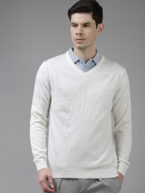

Van Heusen Men White Solid Pullover