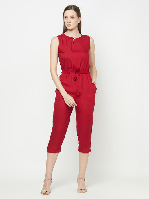 

Purple State Red Capri Jumpsuit