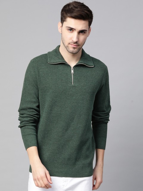 

Marks & Spencer Men Green Ribbed Pullover