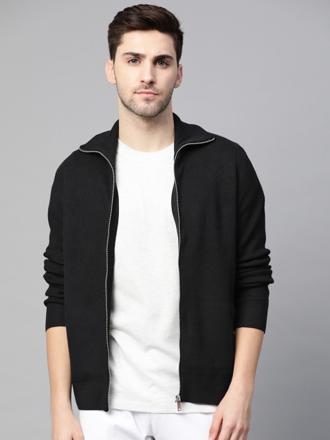 

Marks & Spencer Men Black Ribbed Cardigan