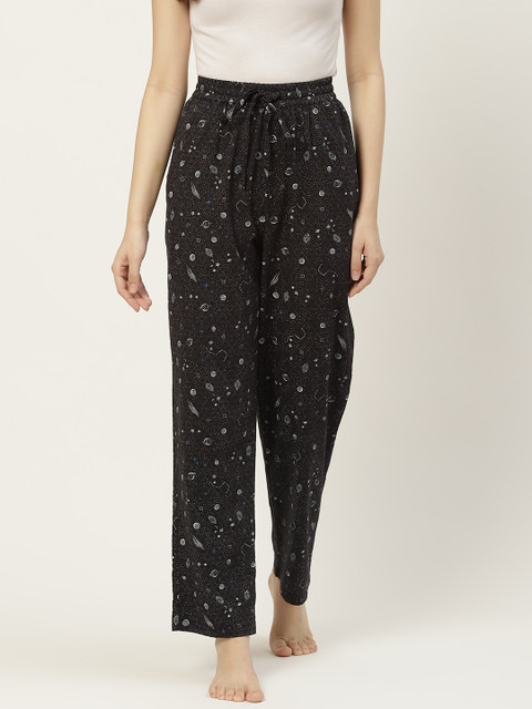 

Not Just Pyjamas Women Black Printed Lounge Pants