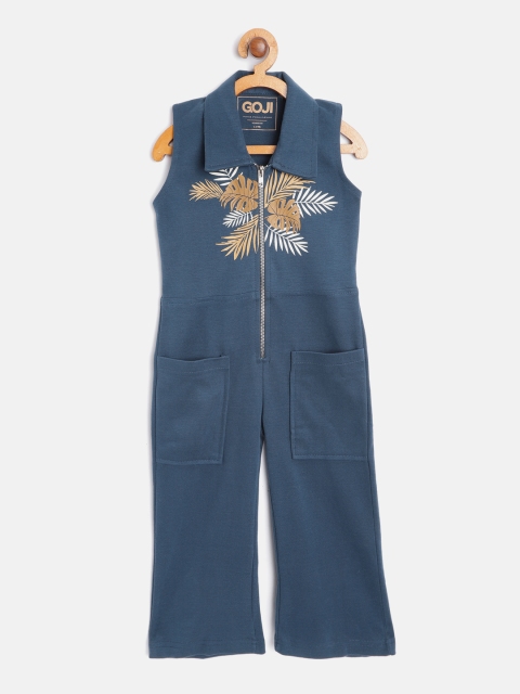 

GOJI Girls Navy Blue Printed Jumpsuit