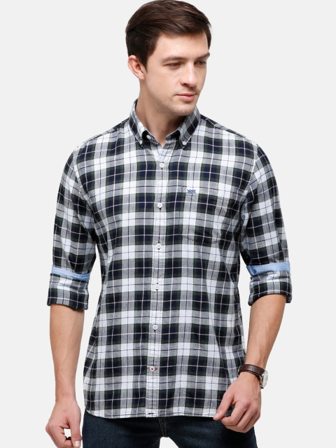 

Double Two Men Blue Slim Fit Tartan Checks Opaque Checked Casual Shirt