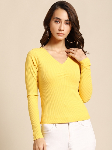 

COVER STORY Yellow Regular Top